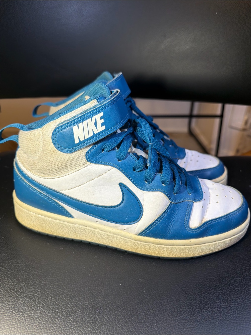 Nike Kids Blue and White Mid-Top Sneakers Sz 5.5 Y